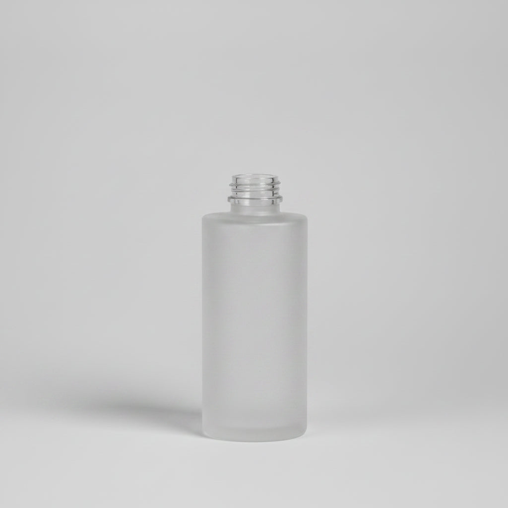 100ml Clear Frosted Flat Shoulder Glass Bottle (24mm Neck)