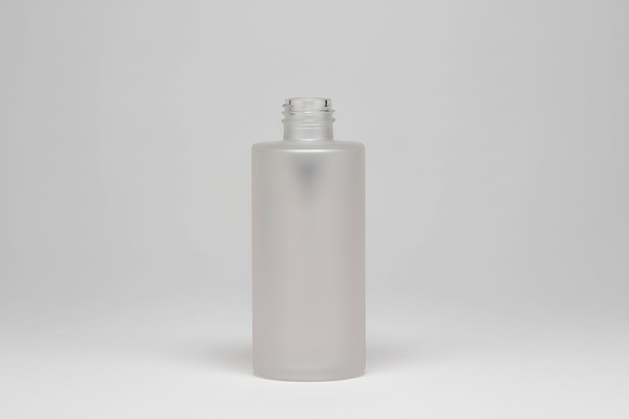 Aesthetic Pack – 100ml Clear Frosted Flat Shoulder Glass Bottle (20mm Neck)