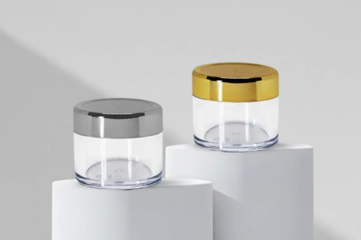 Acrylic Jar Aesthetic Pack – 25GM Acrylic Jar with Golden & Silver Cap