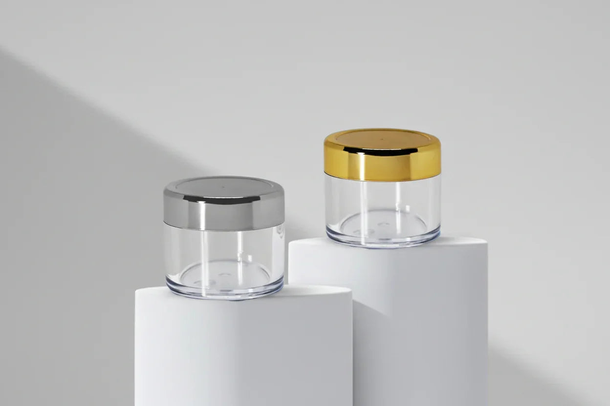 Acrylic Jar Aesthetic Pack – 15GM Acrylic Jar with Golden & Silver Cap