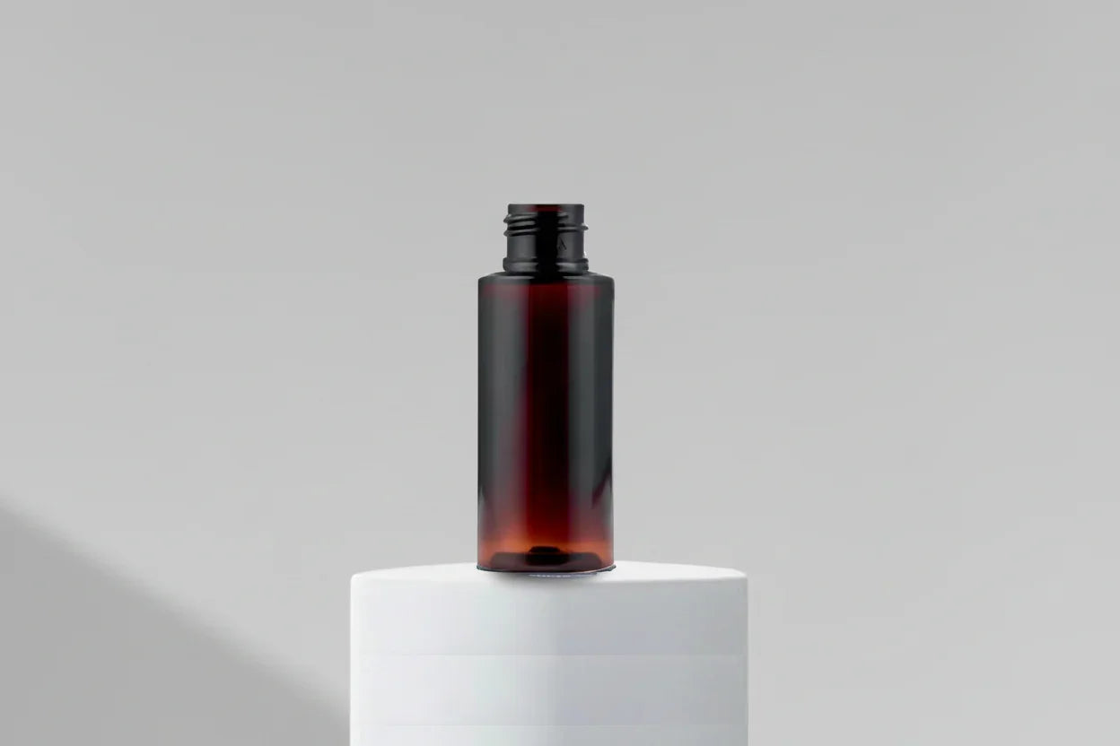 200ML Sleek Amber Transparent Cosmetic Plastic Bottle 24mm