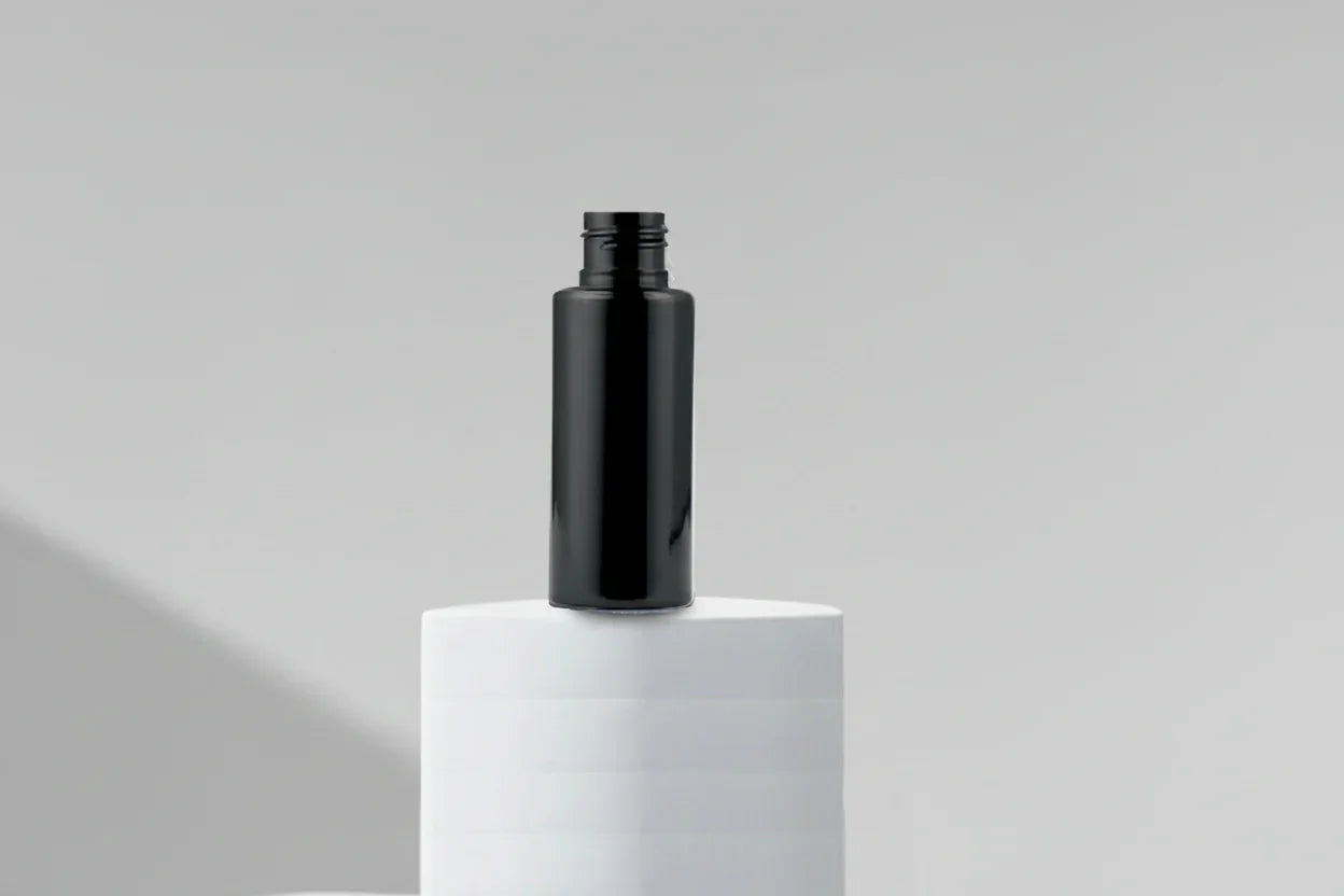 100ML Sleek Black Color Cosmetic Plastic Bottle 24mm