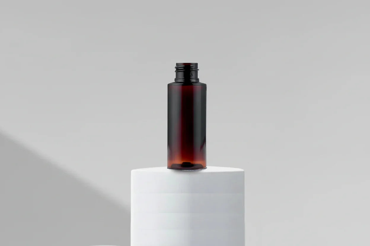 60ML Sleek Amber Transparent Cosmetic Plastic Bottle 24mm