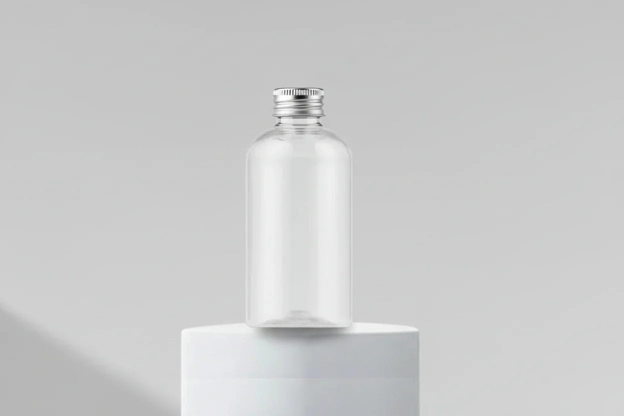 100ML Boston Transparent Plastic Bottle 24mm