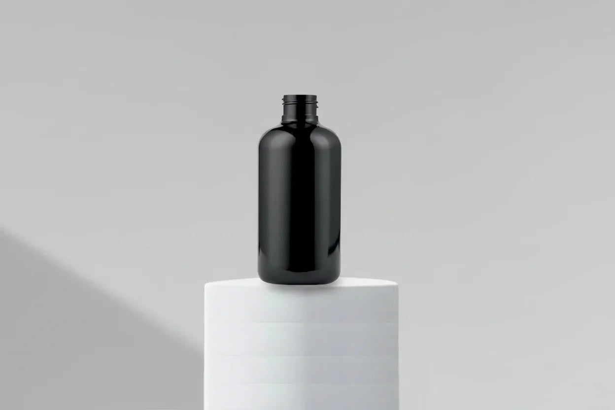 100ML Boston Black Plastic Bottle 24mm