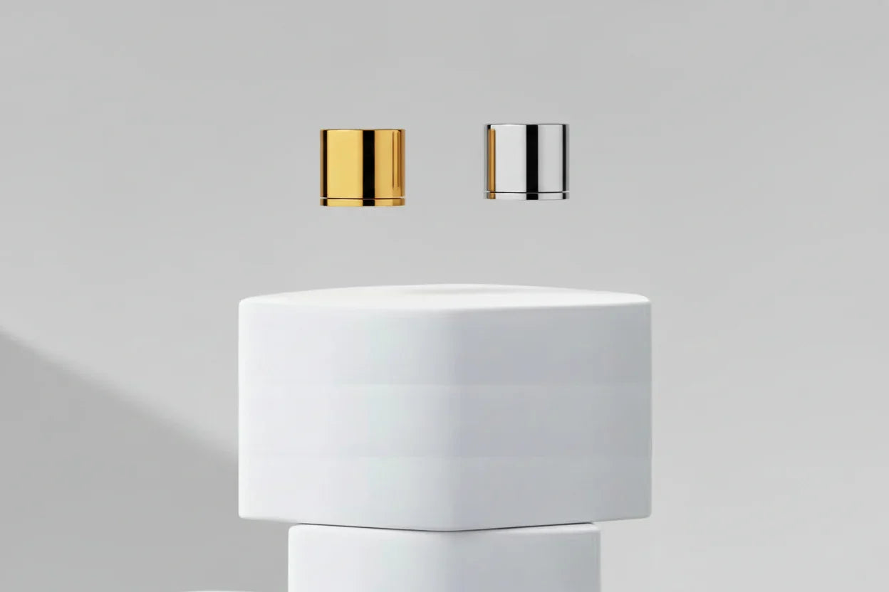 20mm Glossy Cap – Golden & Silver