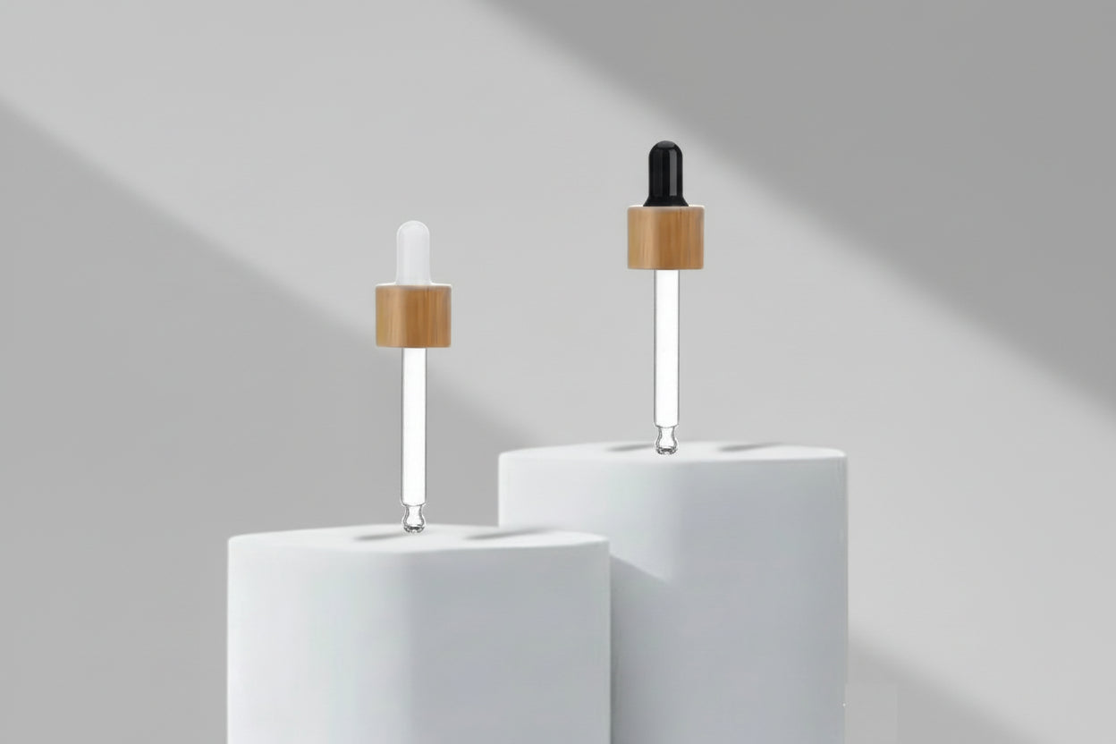 Aesthetic Pack 18mm Wooden Glass Dropper – Black & White Rubber Teat