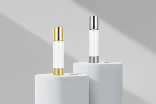 15ml Golden & Silver Glossy Airless Pump Bottles