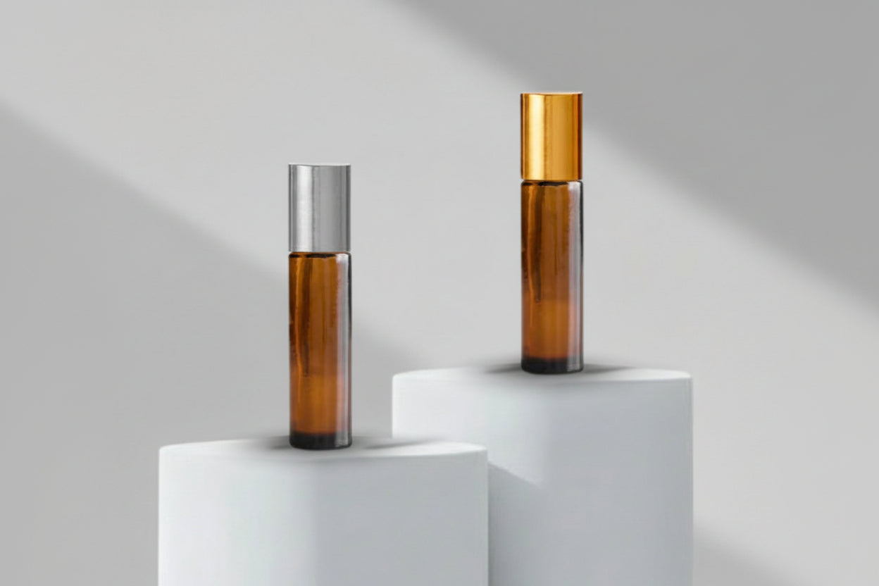 Glass Bottle Aesthetic Pack – 10ml Amber Roll-On Glass Bottle