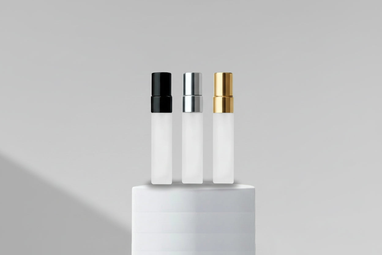 10ml Mini Perfume Frosted Glass Bottle with Aluminium Mist Pump