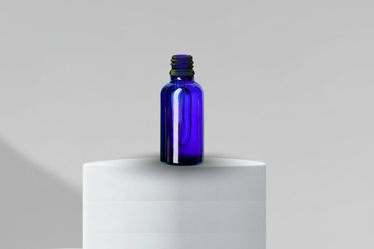 Glass Bottle Aesthetic Pack 100ML Blue Glass Bottle – 18mm Neck