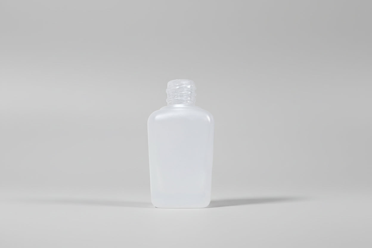 Aesthetic Pack – 30ml Clear Square Frosted Glass Bottle (18mm Neck)