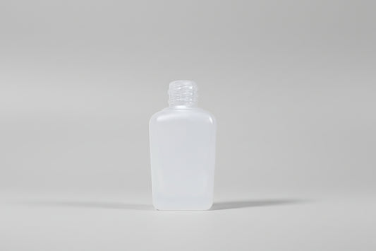 Glass Bottle Aesthetic Pack – 30ml Clear Square Frosted Glass Bottle (18mm Neck)