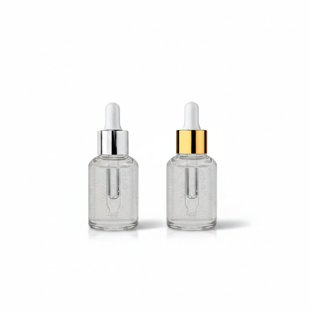 30ML Clear Slant Glass Bottle with Golden / Silver Dropper