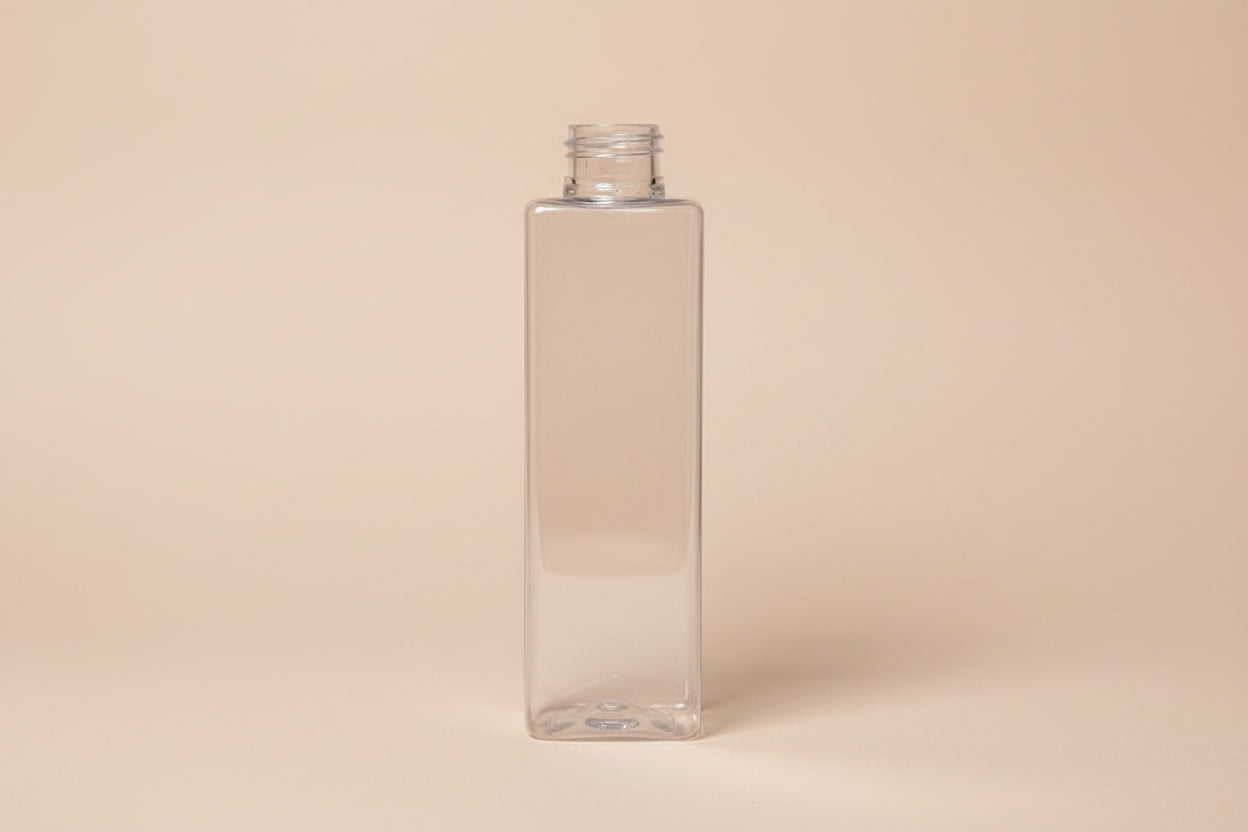 200ML SQUARE PET BOTTLE – AMBER (24MM NECK)