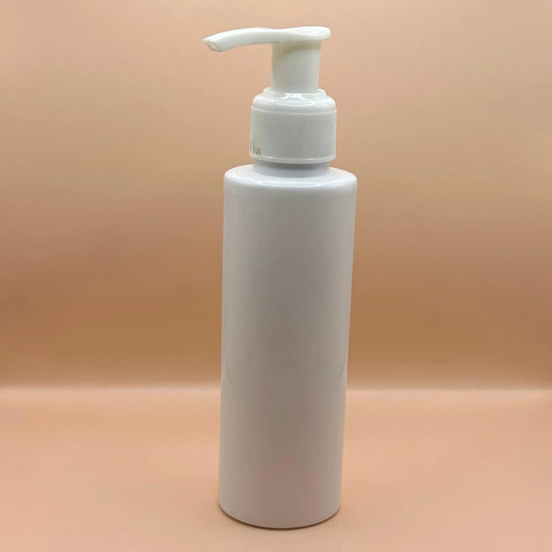 Pet Bottle 100ML PET IMP Bottle White with 24/410 L1 Dispenser – White Ribbed for Skincare & Haircare