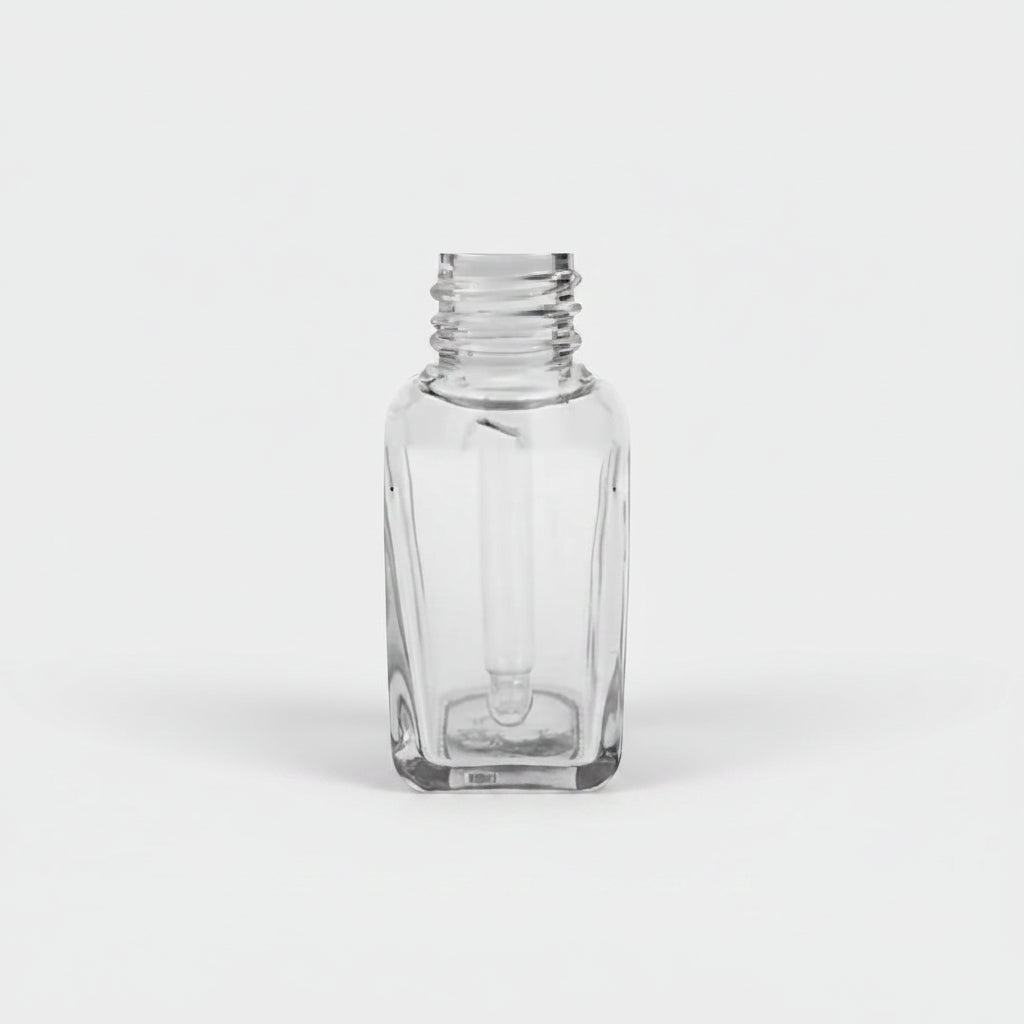 20ML Clear Square Glass Bottle with 18mm Neck