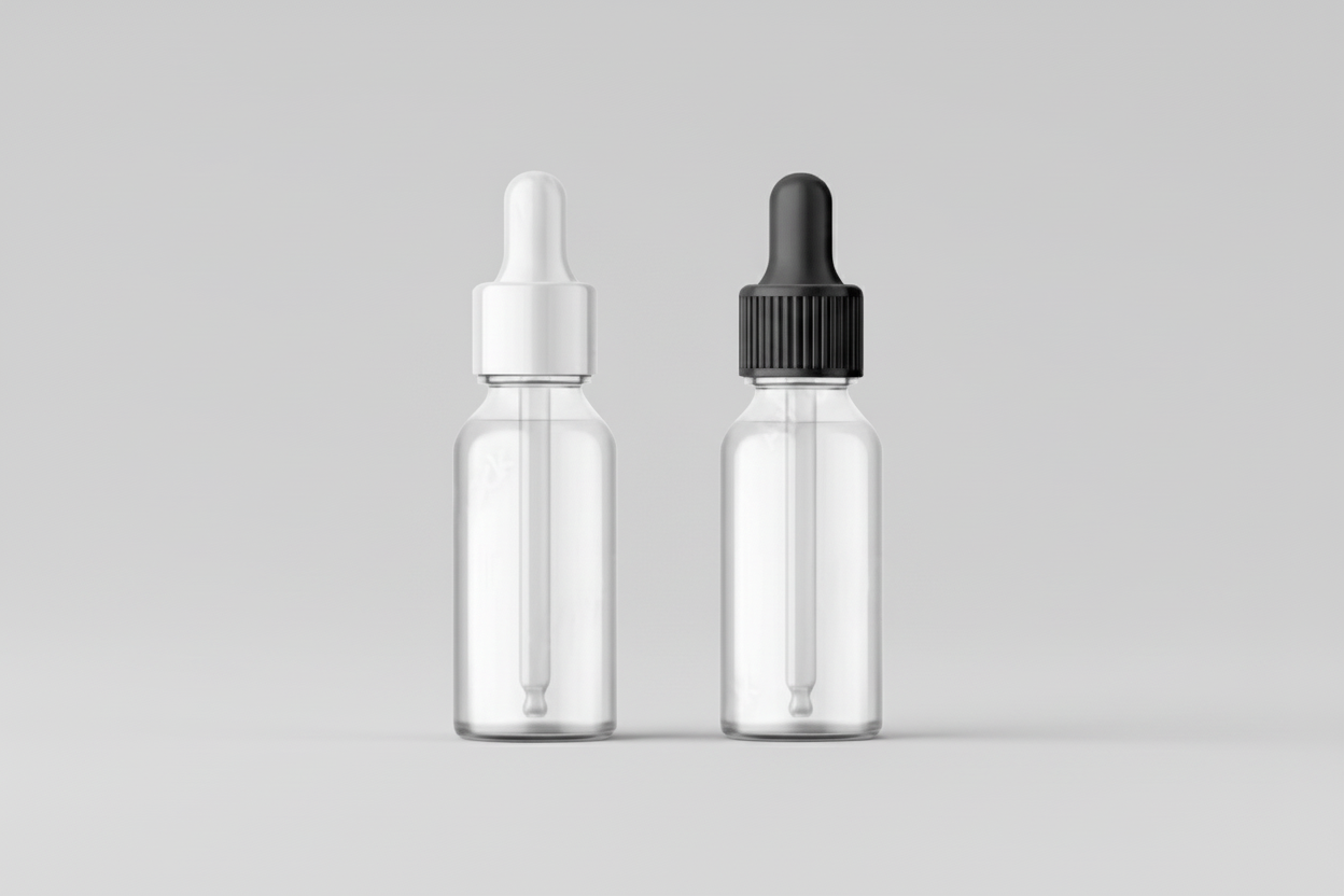 Aesthetic Pack – 30ml Clear Glass Bottle with Dropper (18mm Neck)
