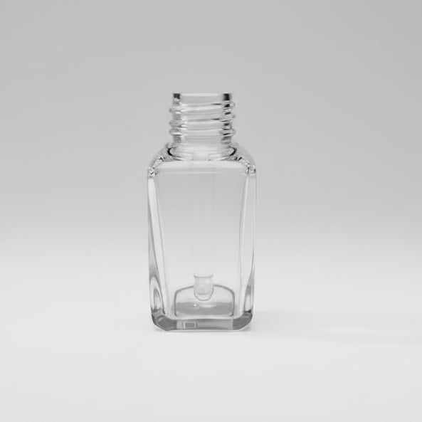 30ML Clear Square Glass Bottle with 18mm Neck