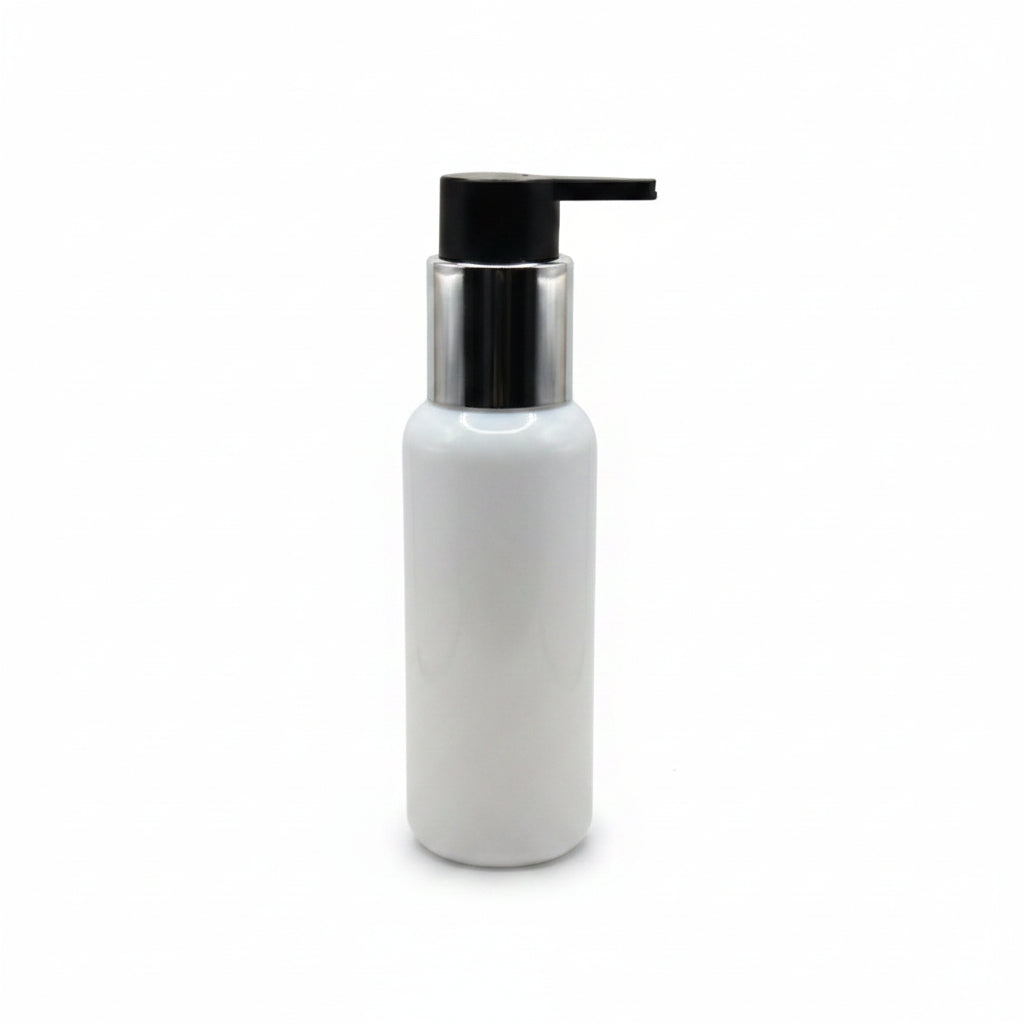 Pet Bottle 100ML PET PG Amber Bottle with 24/410 Long Beak Pump – Black with Golden | Cosmetic Packaging