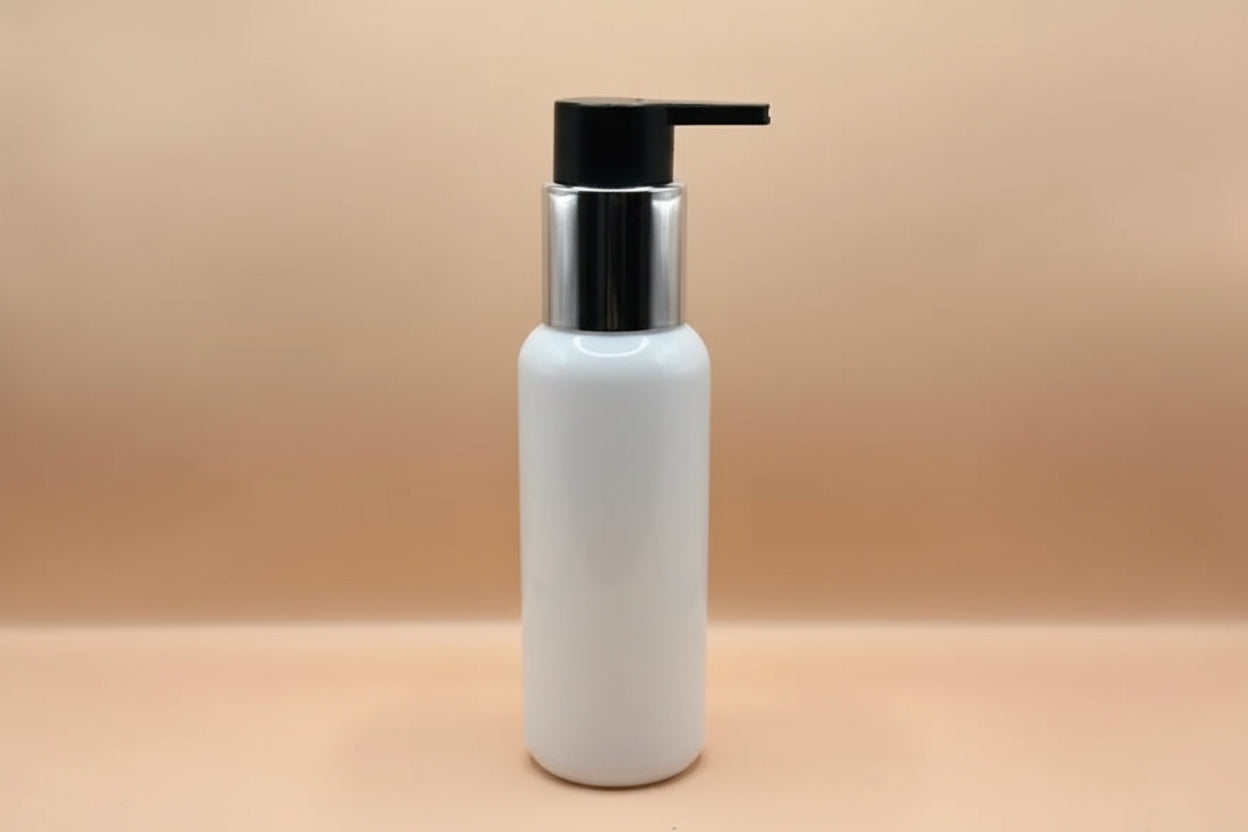 Pet Bottle AP 100ML PET PG Amber Bottle with 24/410 Long Beak Pump – Black with Golden | Cosmetic Packaging