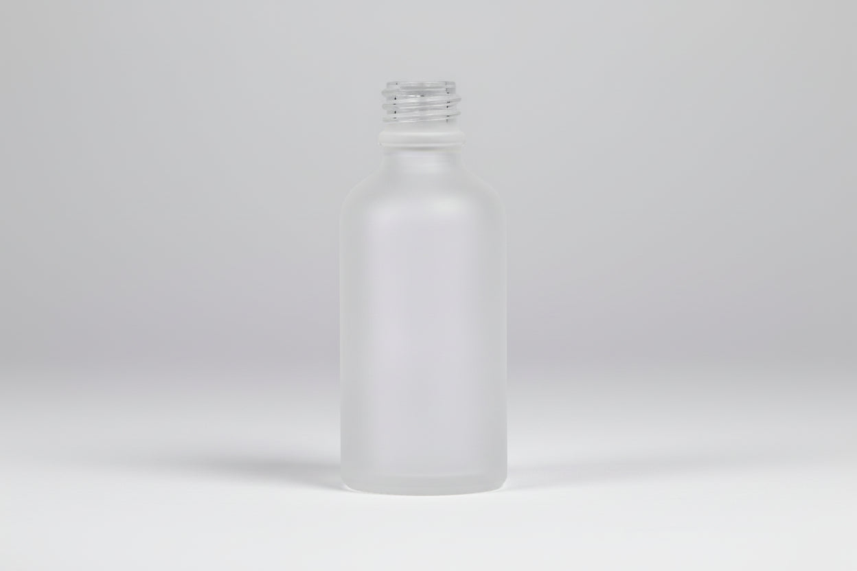 Aesthetic Pack – 50ML Clear Frosted Glass Bottle with 18mm Neck
