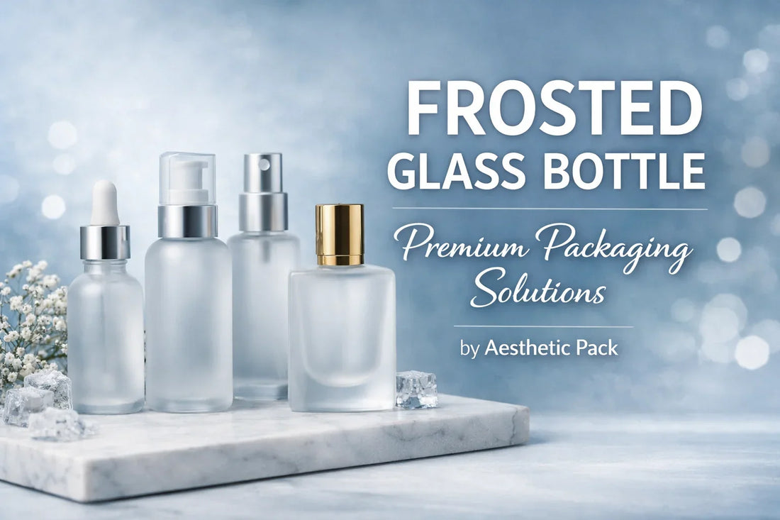 Premium Frosted Glass Bottle – Elegant & Durable Packaging | Aesthetic Pack