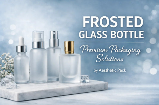 Premium Frosted Glass Bottle – Elegant & Durable Packaging | Aesthetic Pack