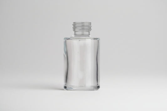 Aesthetic Pack – 100ml Clear Flat Shoulder Glass Bottle (20mm Neck)