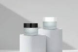 100GM Clear Frosted Glass Jar with Black / White Cap