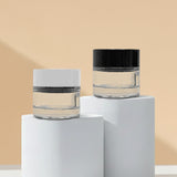 100GM Clear Glass Jar Imported with Black and White Cap