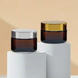 10GM Amber Glass Jar with Golden or Silver Cap