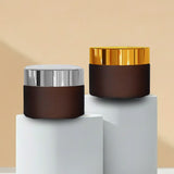 30GM Amber Frosted Glass Jar with Golden or Silver Cap