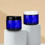 50GM Blue Glass Jar with Black or White Cap