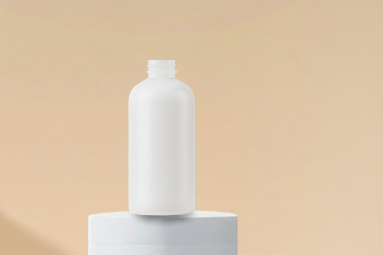 300ML Boston Milky White Plastic Bottle 24mm