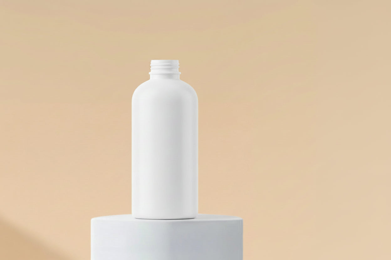 200ML Boston Milky White Plastic Bottle 24mm