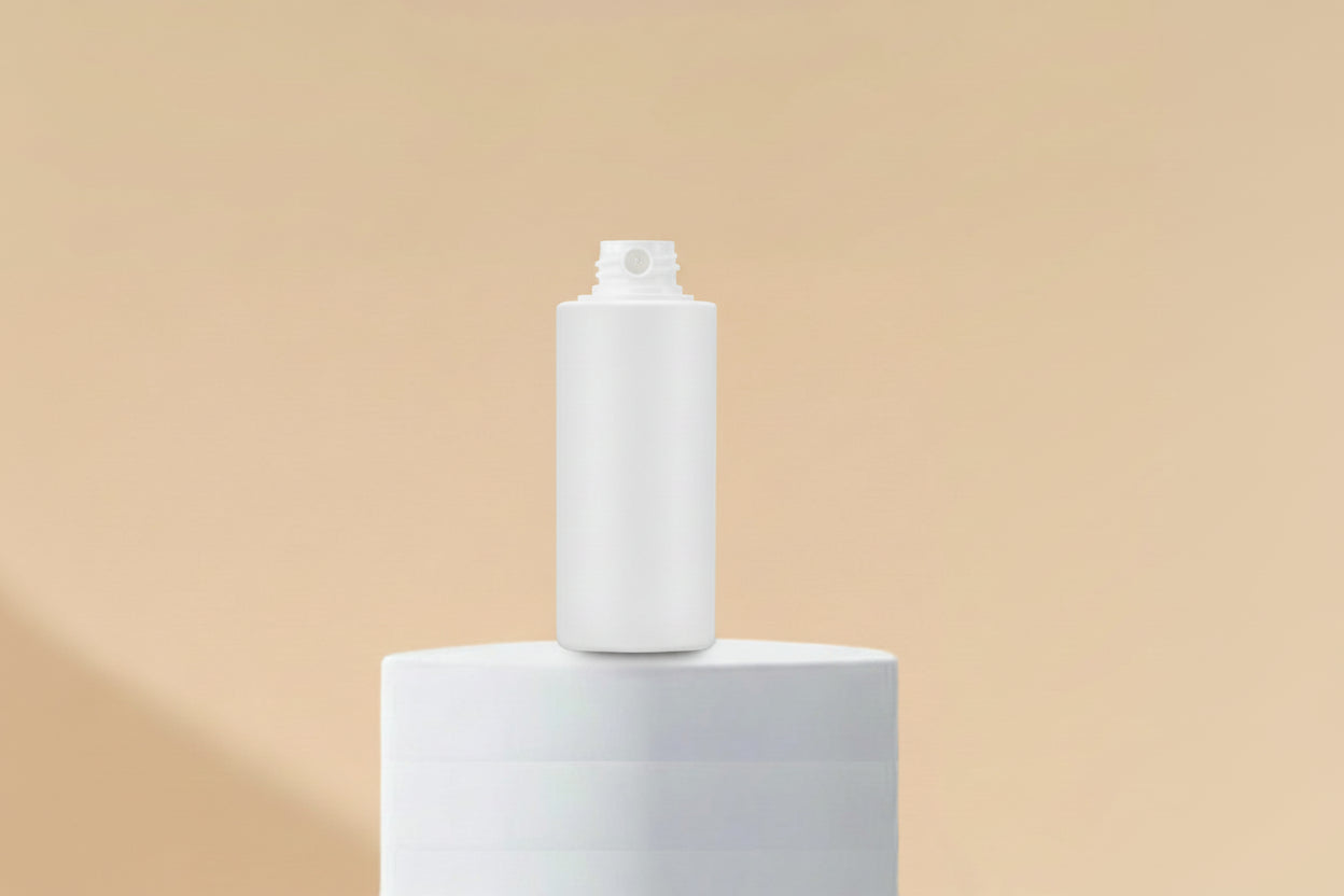 100ML Sleek White Color Cosmetic Plastic Bottle 24mm
