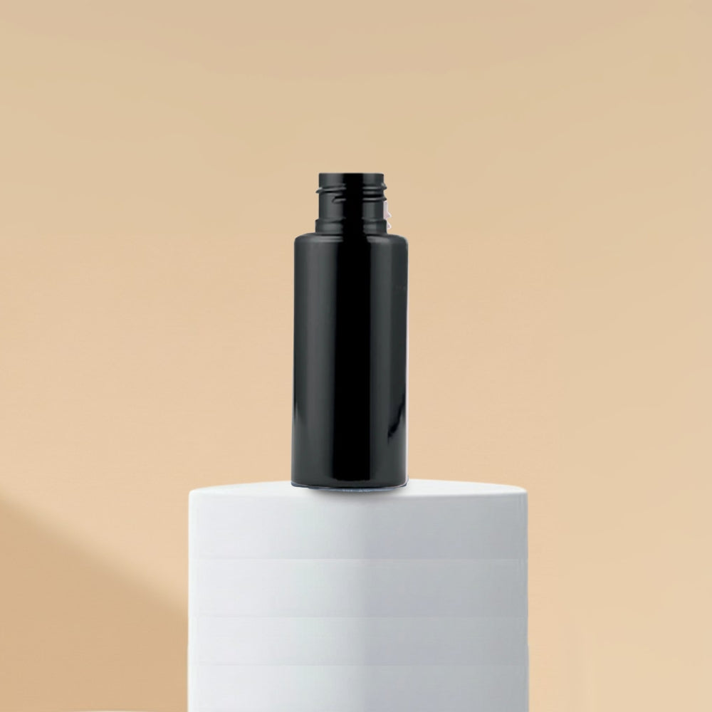 60ML Sleek Black Color Cosmetic Plastic Bottle 24mm
