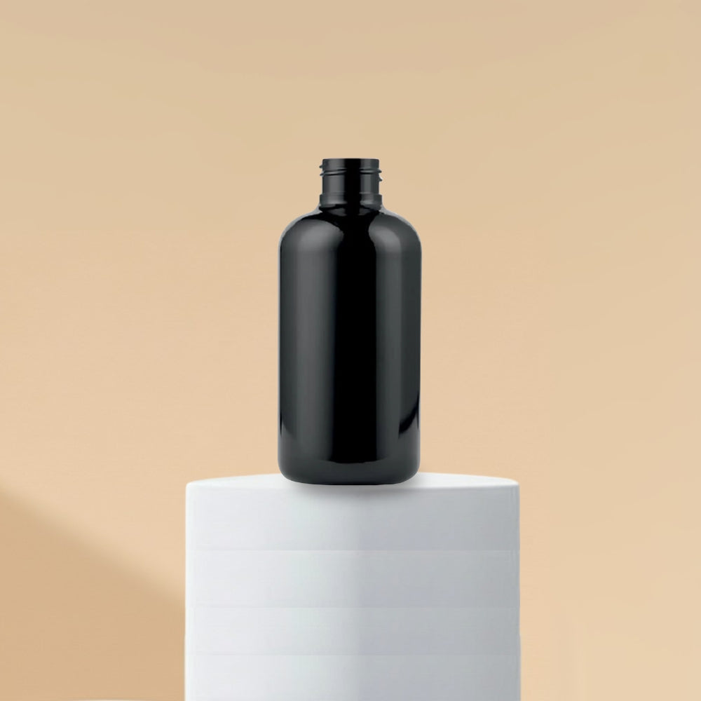 200ML Boston Black Plastic Bottle 24mm