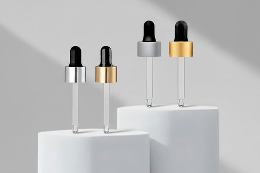 Aesthetic Pack – 18mm Golden & Silver Dropper with Black Rubber Teat