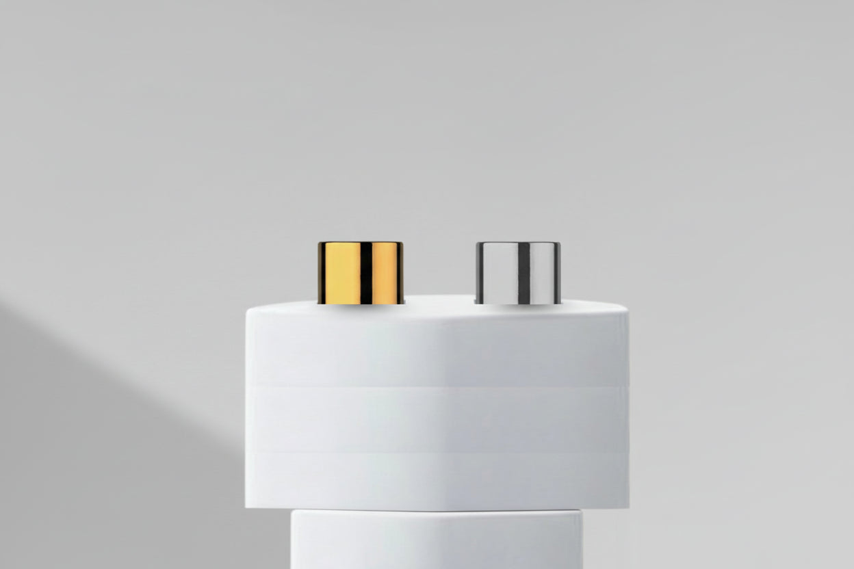 Aesthetic Pack – 18mm Glossy Cap (Golden & Silver)