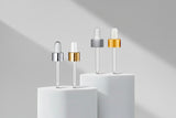 Aesthetic Pack 20mm Golden &amp; Silver Dropper with White Rubber Teat