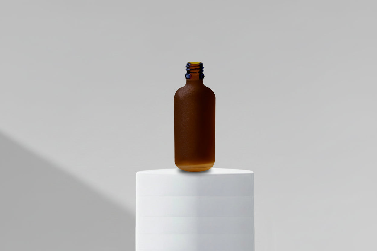 100 ml Amber Frosted Glass Bottle With 18mm Neck