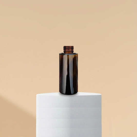 100 ml Amber Flat Shoulder Glass Bottle With 20mm Neck