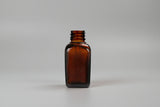 50 ml Amber Square Glass Bottle With 18mm Neck