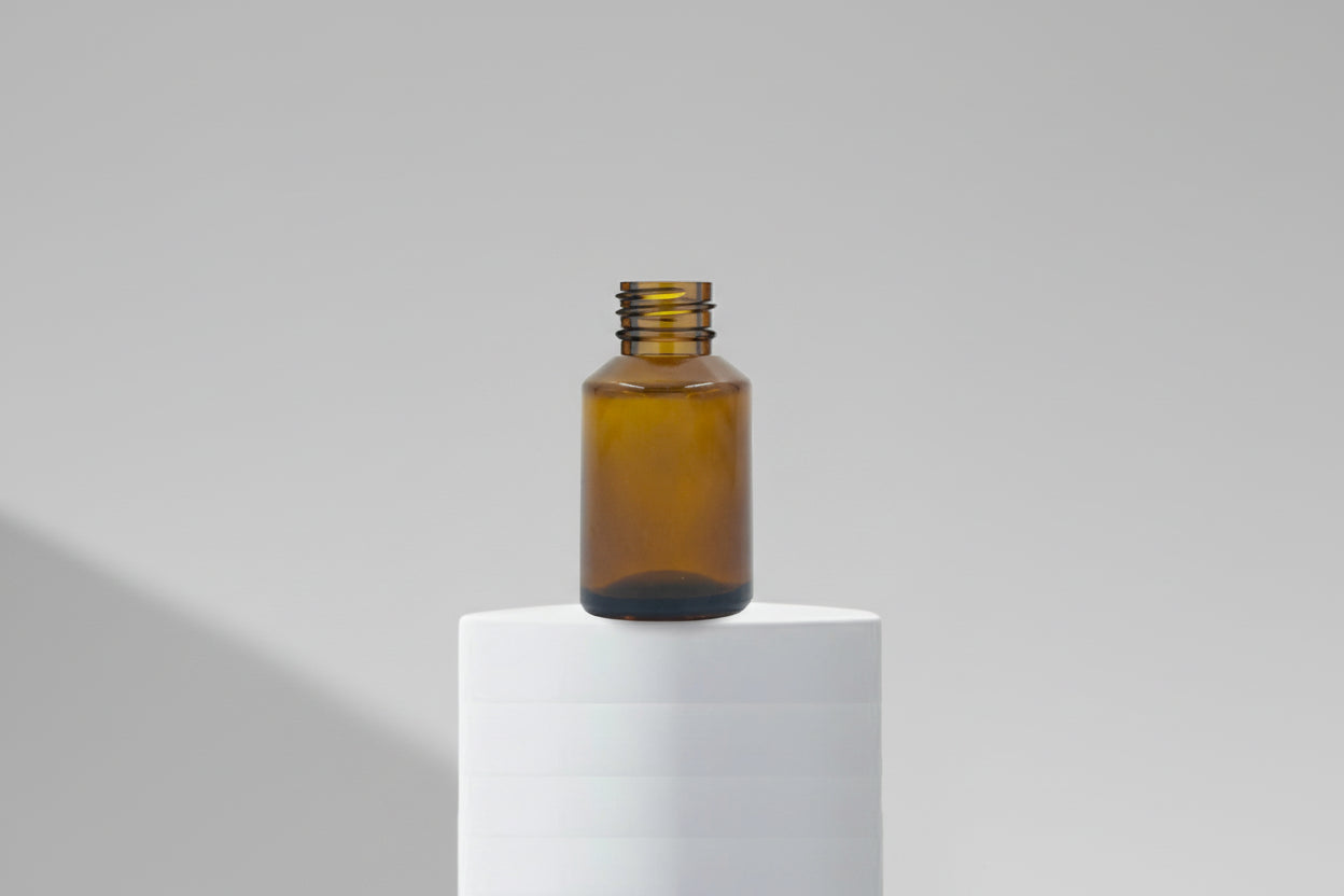 Glass Bottle Aesthetic Pack 30ML Amber Slant Shoulder Glass Bottle – 20mm Neck