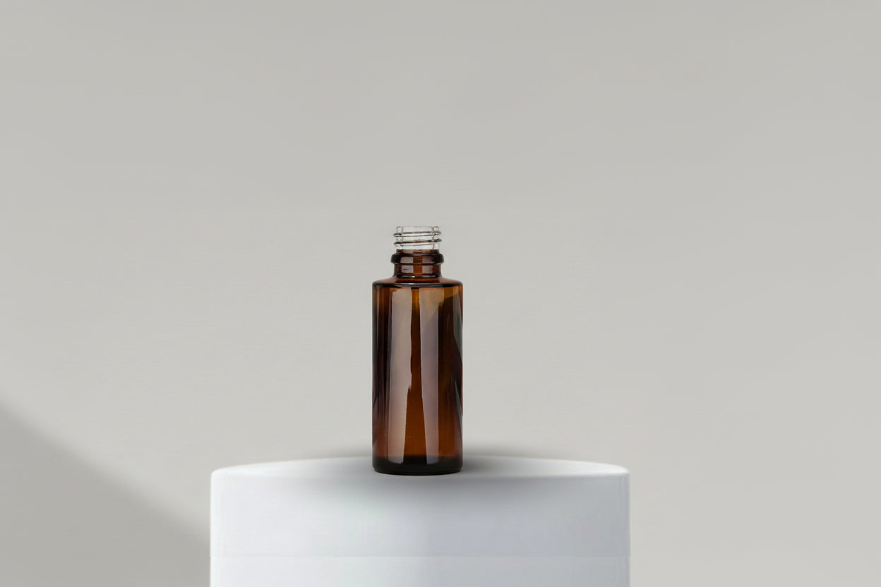 Aesthetic Pack 50ML Amber Flat Shoulder Glass Bottle – 20mm Neck