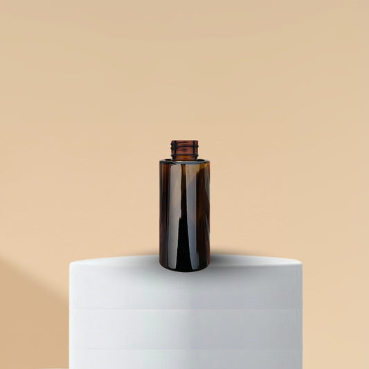 50 ml Amber Flat Shoulder Glass Bottle With 20mm Neck