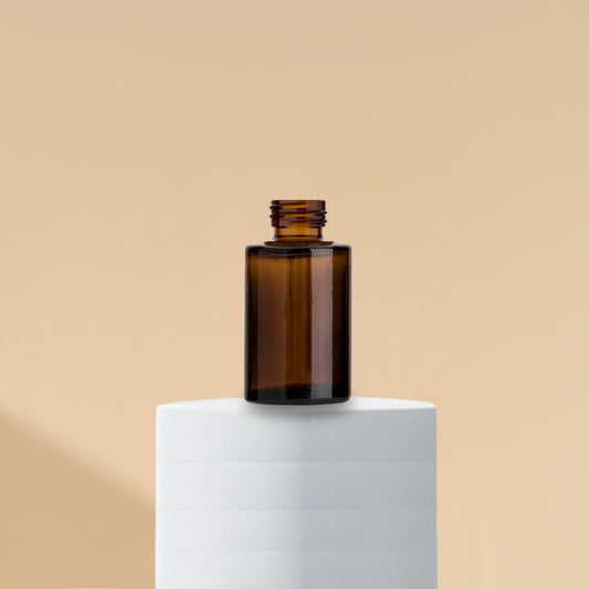 20 ml Amber Flat Shoulder Glass Bottle With 20mm Neck