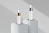 Aesthetic Pack – 15ml Clear Borosilicate Glass Dropper Bottle (Golden / Silver Glossy)